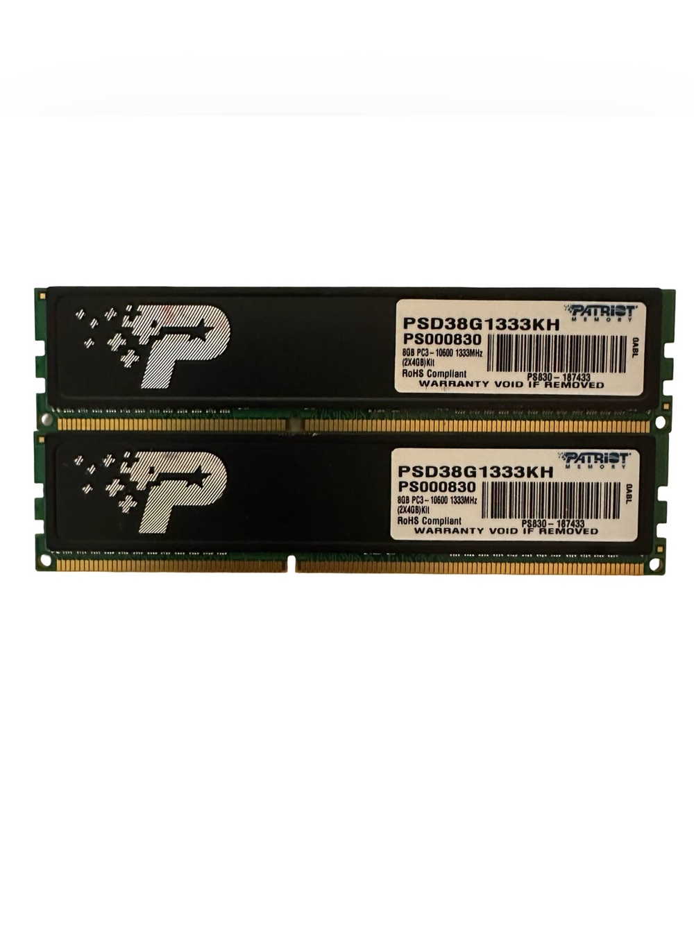 8GB DDR3-1333 Desktop RAM — Patriot 2x4GB